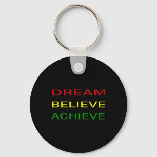 Black History Month Dream Believe Achieve - Red Ye Key Ring