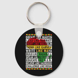 Black History Month Dream Like African Leader Men Key Ring