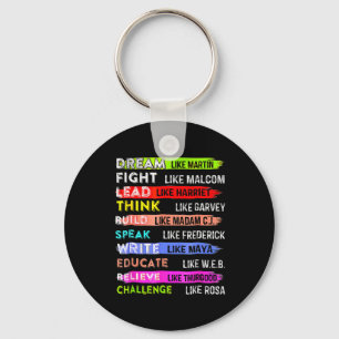 Black History Month Dream Like Martin African Lead Key Ring
