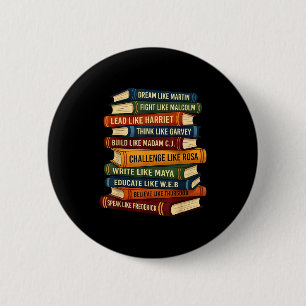 Black history month dream like martin books men 6 cm round badge