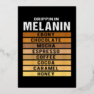 Black History Month Drippin Melanin Foil Holiday Card