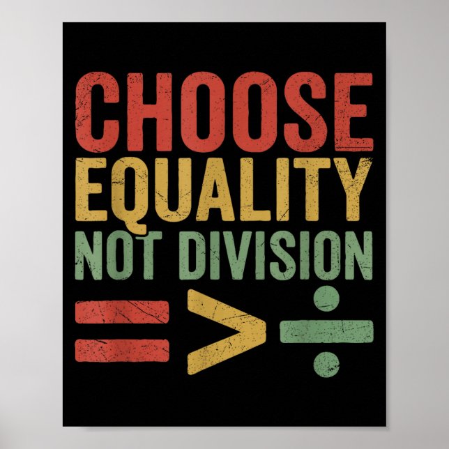 Black History Month Equality Greater Than Division Poster (Front)