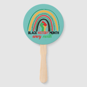 Black History Month Every Month Patriotic African  Hand Fan
