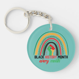 Black History Month Every Month Patriotic African  Key Ring