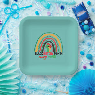 Black History Month Every Month Patriotic African Paper Plate