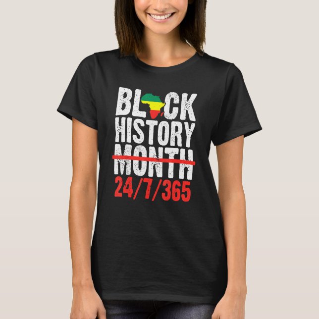 Black History Month Everyday Afro Black Pride Afri T-Shirt (Front)