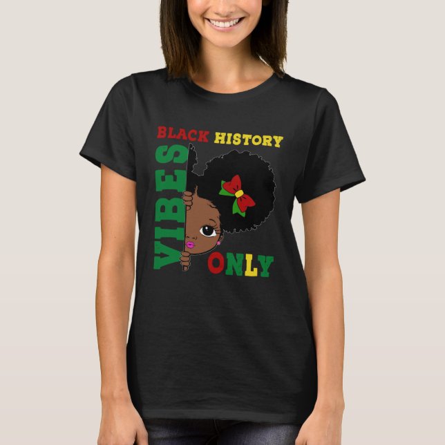 Black History Month Feb 2022 African American Girl T-Shirt (Front)