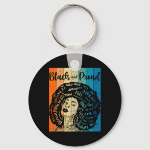 Black History Month Feb Tee, Black And Proud Afro Key Ring