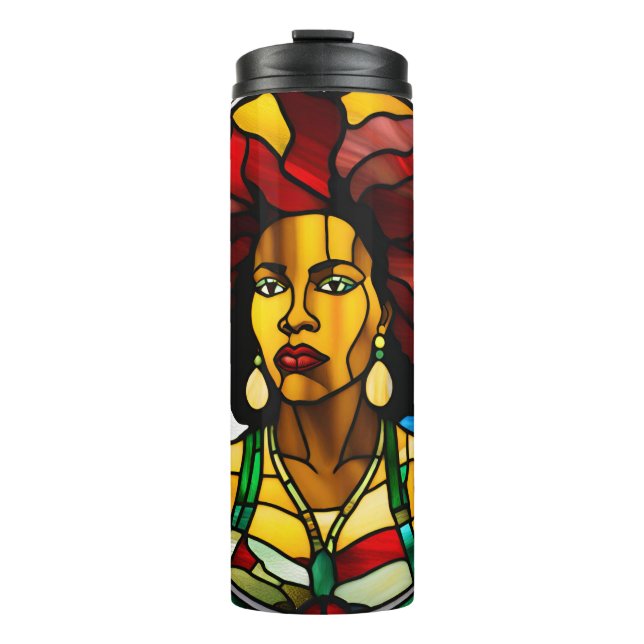 Black History Month February Melanin Sista Bruh Ki Thermal Tumbler (Front)