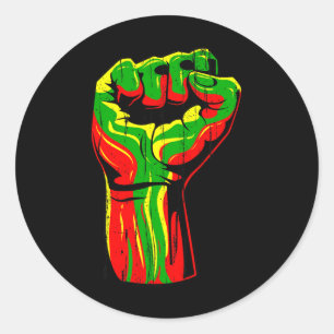 Black History Month Fist African American Men Wome Classic Round Sticker