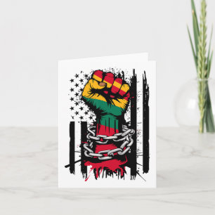 Black History Month Fist American Flag Juneteenth Card
