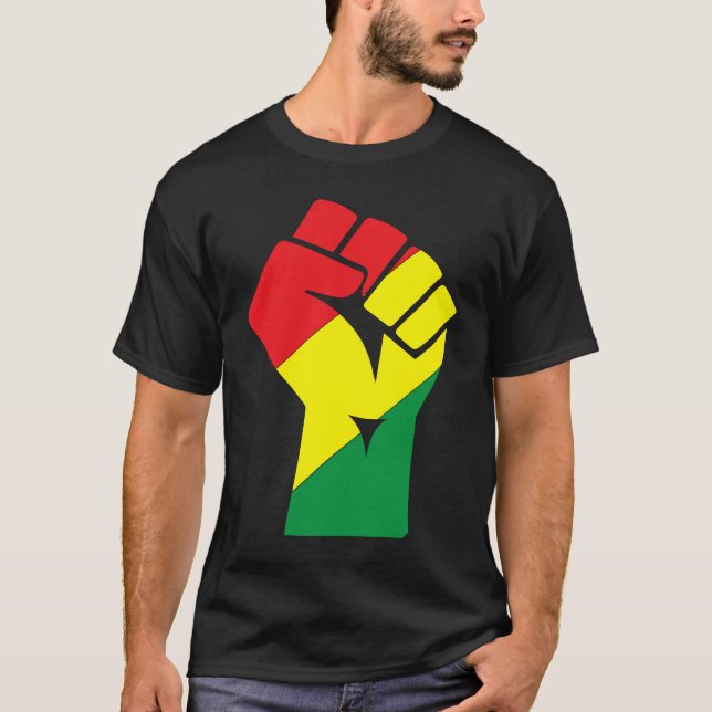 Black History Month Fist Black Power African Ameri T-Shirt (Front)