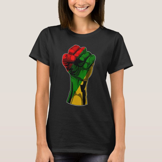 Black History Month Fist Black Power African Women T-Shirt (Front)