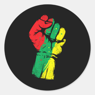 Black History Month Fist Black Power Women Men Kid Classic Round Sticker