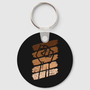 Black History Month Fist Vintage Women Boy Girl Ki Key Ring