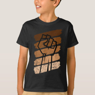 Black History Month Fist Vintage Women Boy Girl Ki T-Shirt