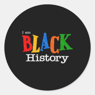 Black History Month Fist Women Men  Classic Round Sticker