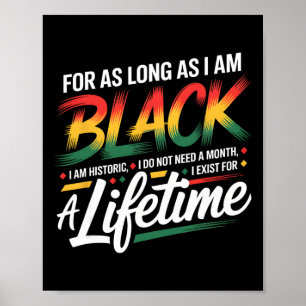 Black History Month For As Long As I Am Black I Am Poster