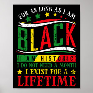 Black History Month For As Long As I Am Black I Am Poster