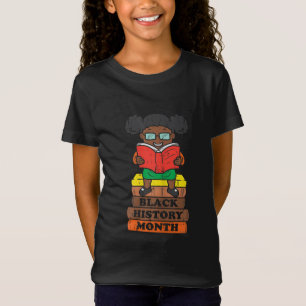 Black History Month Girl Reading Book African Prid T-Shirt