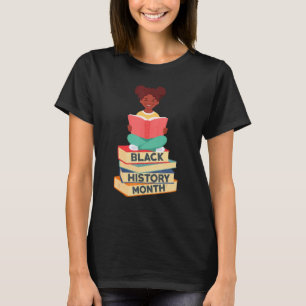 Black History Month Girl Reading Book African Prid T-Shirt