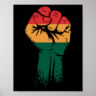 Black History Month Hand Fist African American Wom Poster