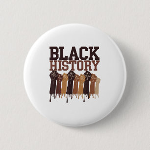 Black History Month Hands Symbol Afro Motivation  6 Cm Round Badge