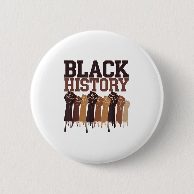 Black History Month Hands Symbol Afro Motivation  6 Cm Round Badge (Front)