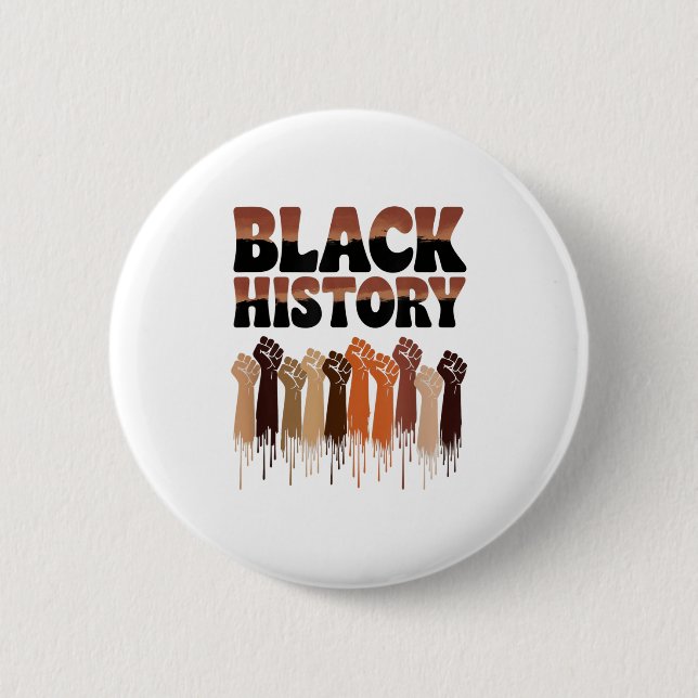 Black History Month Hands Symbol Afro Motivation  6 Cm Round Badge (Front)