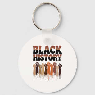 Black History Month Hands Symbol Afro Motivation  Key Ring