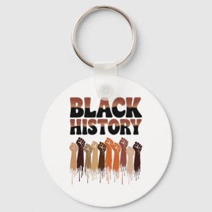 Black History Month Hands Symbol Afro Motivation _ Key Ring
