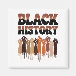 Black History Month Hands Symbol Afro Motivation Magnet