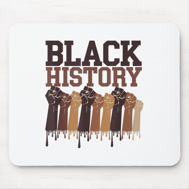 Black History Month Hands Symbol Afro Motivation  Mouse Mat (Front)