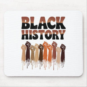 Black History Month Hands Symbol Afro Motivation Mouse Mat