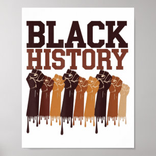 Black History Month Hands Symbol Afro Motivation T Poster