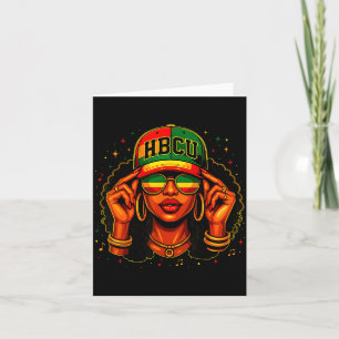 Black History Month Hbcu Black Afro Educated Girl  Card