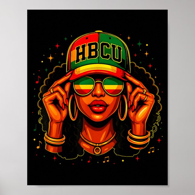 Black History Month Hbcu Black Afro Educated Girl  Poster (Front)