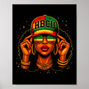 Black History Month Hbcu Black Afro Educated Girl Poster