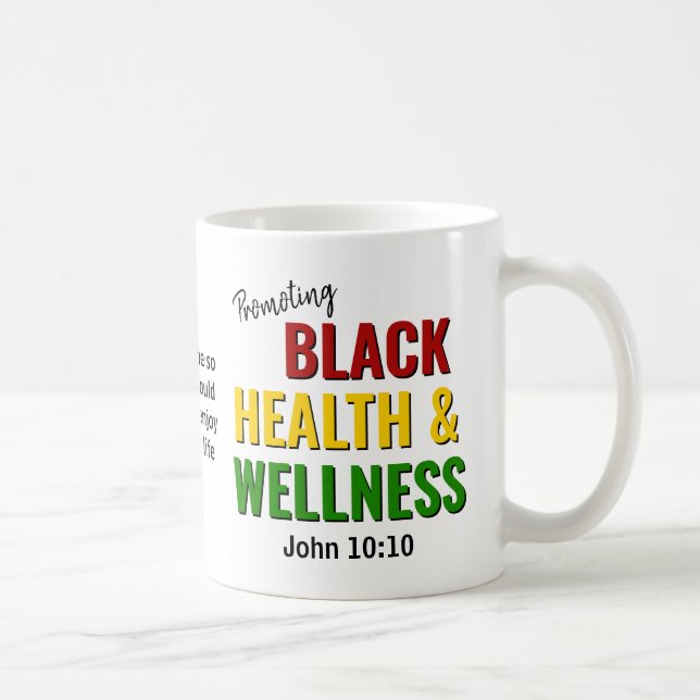 Black History Month Health & Wellness Monogram Coffee Mug (Right)