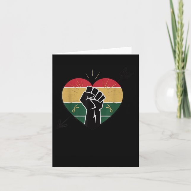 Black History Month Heart Love Valentines Day Afri Card (Front)