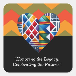 Black History Month Heart Square Sticker