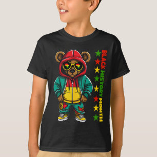 Black History Month Hip Hop Cute Bear African Amer T-Shirt