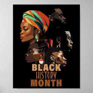 Black History Month History Africa Map Melanin Afr Poster