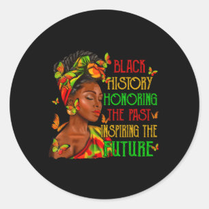 Black History Month Honoring Past Inspiring Future Classic Round Sticker
