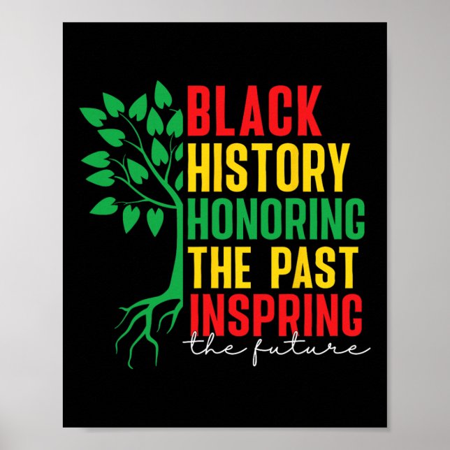 Black History Month Honoring Past Inspiring Future Poster (Front)