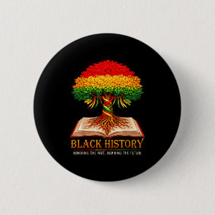 Black history month honouring past inspiring futur 6 cm round badge