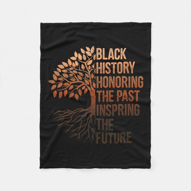 Black History Month Honouring Past Inspiring Futur Fleece Blanket (Front)