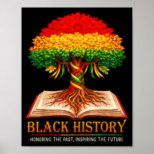 Black history month honouring past inspiring futur poster