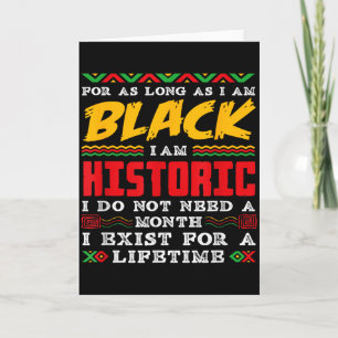Black History Month I Am Black Historic Card