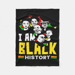 Black History Month I Am Black History African Fleece Blanket